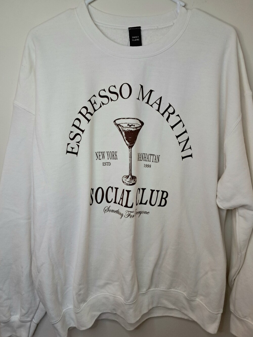 Sweet Claire Espresso Martini Oversized Pullover Sweatshirt